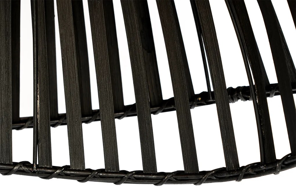 Lampadario orientale in bambù nero 62 cm - Pua