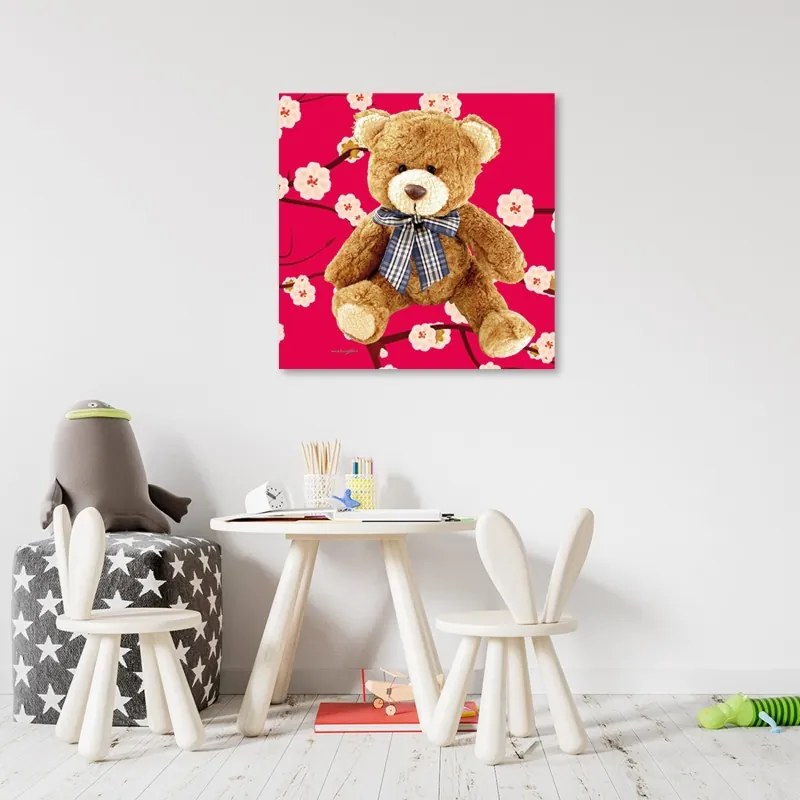 Quadro su tela, orsacchiotto di peluche  Dimensioni 30x30