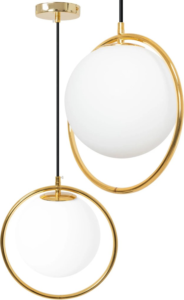 Lampada Da Soffitto Pensile Di Vetro Palla Oro Bianco Oro APP430-1CP