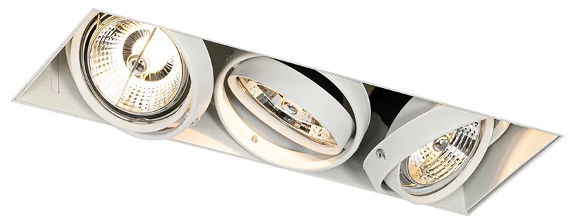 Faretto da incasso bianco GU10 AR70 senza cornice 3 luci - Oneon