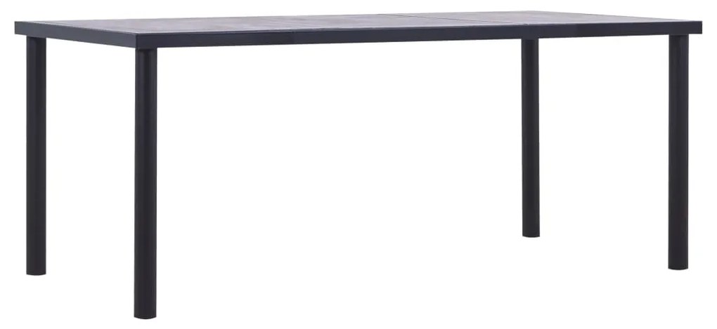 Tavolo Da Pranzo Nero E Grigio Cemento 180x90x75 Cm İn Mdf /