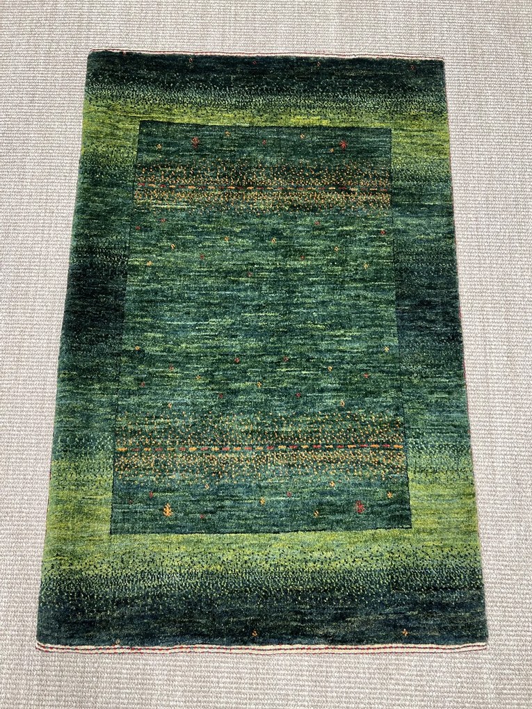 Loribaft Tappeto 120 x 80 Verde (Iran) Annodato A Mano