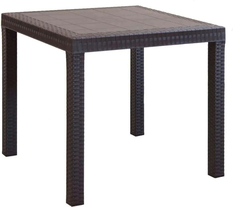 CALIGOLA - tavolo da giardino in wicker quadrato