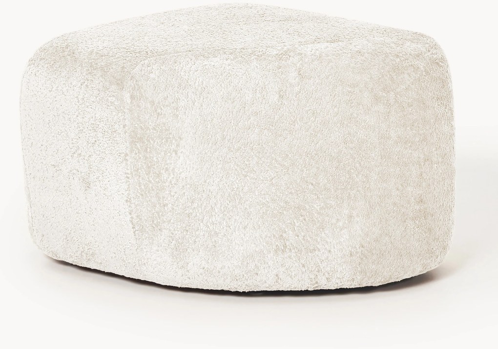 Pouf ovale in teddy bouclé Wolke