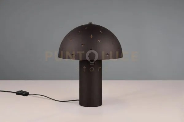 Seta lampada da tavolo metallo nero con diffusore effetto stelle h....