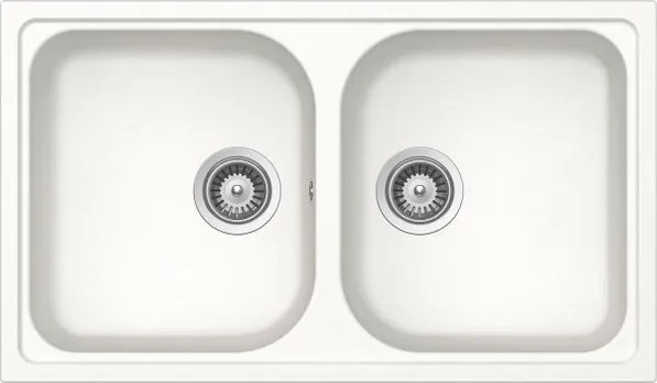 Lavello 2 vasche in quarzo bianco SCHOCK FOMN200A01 L 86 x L 50 cm