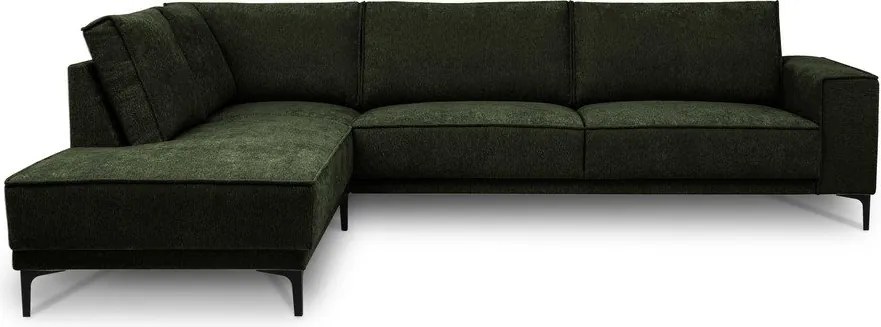 Divano angolare verde (con penisola a sinistra/a L) con rivestimento in ciniglia Copenhagen – Scandic