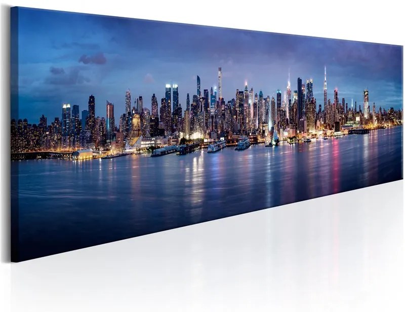 Quadro New York Nights  Colore blu navy, Dimensioni e Misure 135x45