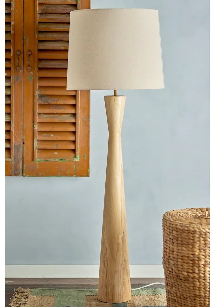 Lampada da terra beige con paralume in tessuto (altezza 130 cm) Leonor - Bloomingville