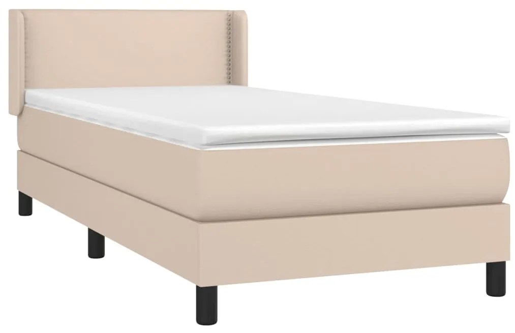 Giroletto a molle con materasso cappuccino 90x190 cm similpelle