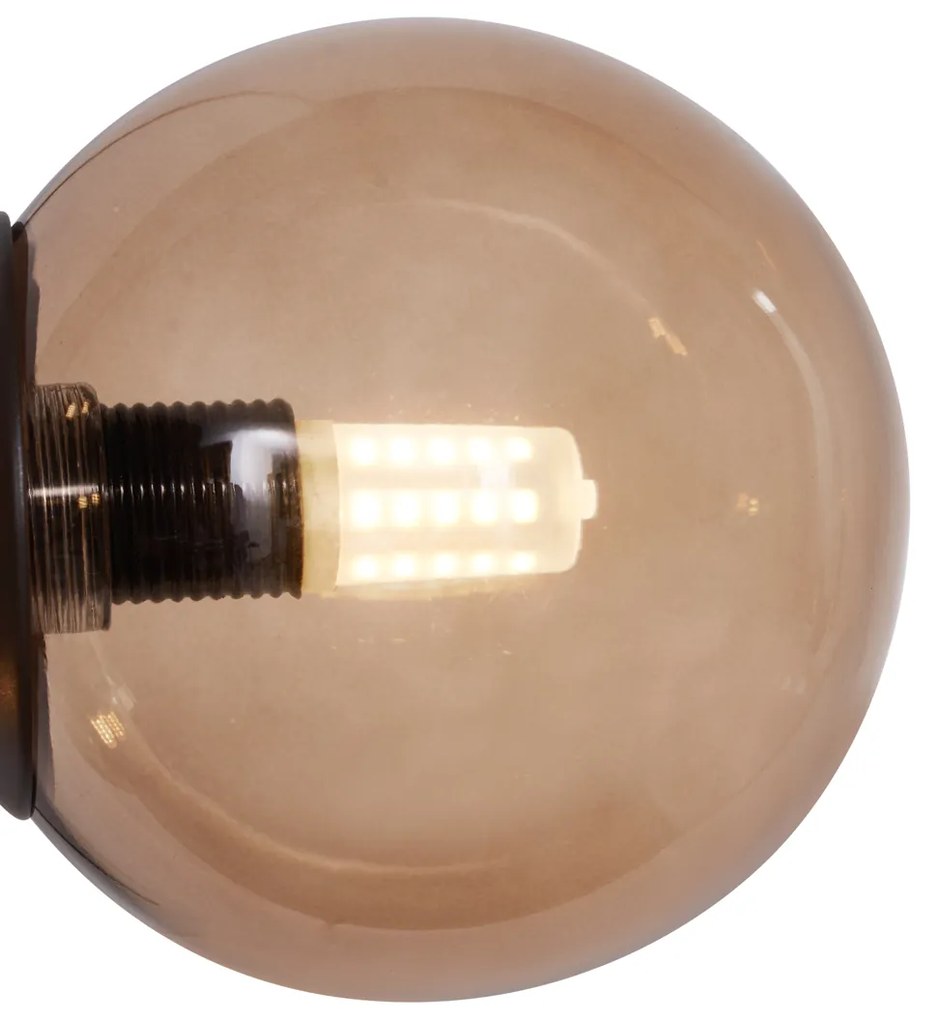 Lampada a sospensione Hotel Chic bronzo scuro con vetro bronzo 6 luci - Monaco