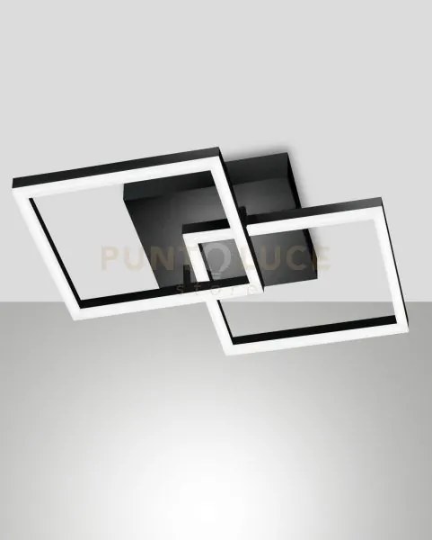 Bard applique nera 2 luci a led 3000k - 39w - 3880 lm dimmerabile