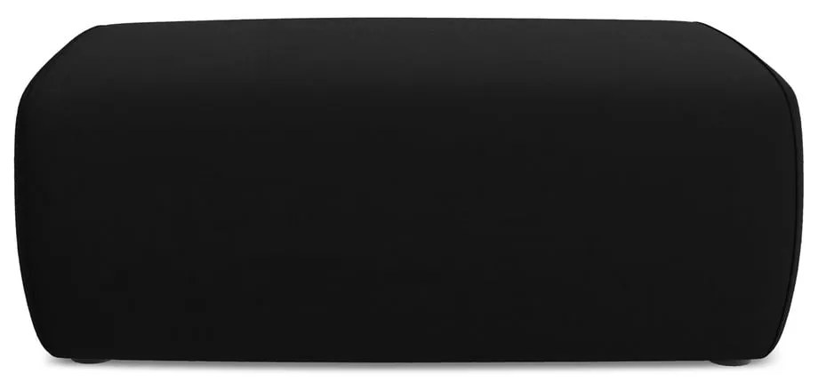 Poggiapiedi nero con rivestimento in velluto Kapua – Makamii