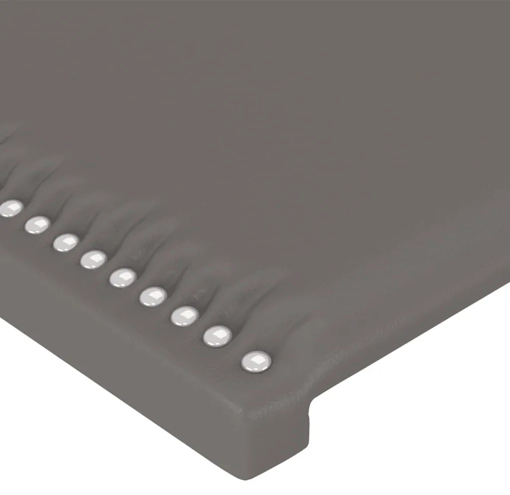 Testiera ad orecchio grigio 147x16x78/88 cm in similpelle