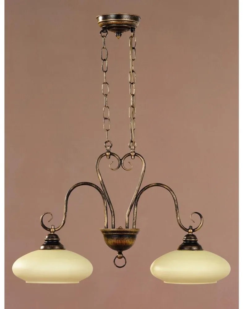 Jupiter 390 - BO-2 - Lampadario a sospensione con catena BOLERO 2xE27/60W/230V