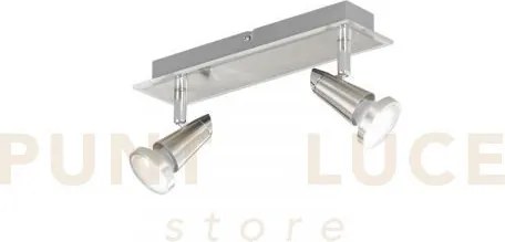 Spot led miami cromo e nickel 2 luci attacco gu10 led 5w 400lm 2700...
