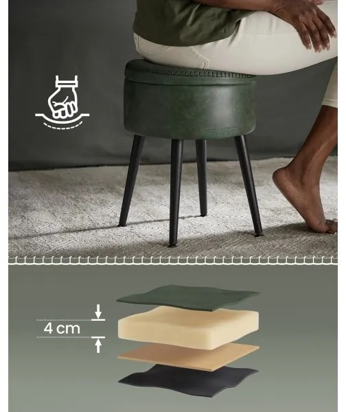 Pouf in pelle CORE verde