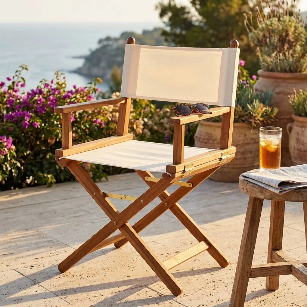 PHYLA - poltrona da giardino regista pieghevole in legno massiccio di acacia