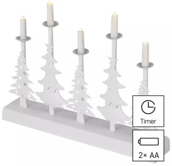 Candelabro natalizio a LED LED/2xAA bianco