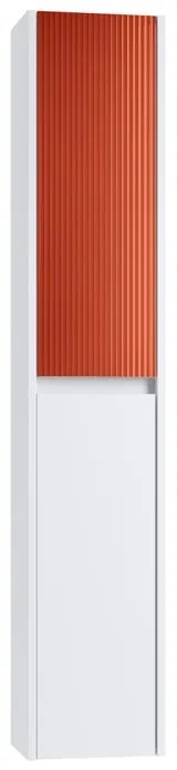 Colonna per mobile bagno Niwa 2 ante P 27 x L 30 x H 160 cm laccato opaco bianco con vetro paprika