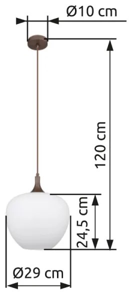 Globo 15548H1C - Lampadario a sospensione con filo MAXY 1xE27/60W/230V bianco/marrone