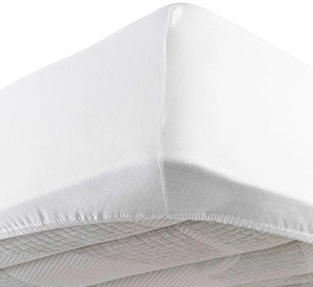 Lenzuolo elastico in jersey bianco 140x190 cm Jersy - douceur d'intérieur
