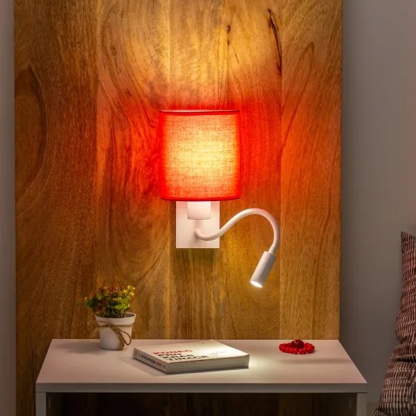 Brilagi - Applique a LED NUBILA 1xE27/25W/230V + LED/3W bianco/rosso
