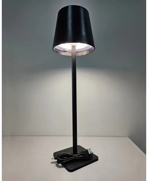 Lampada da tavolo LED dimmerabile touch 5W 5V USB 1200mAh nera