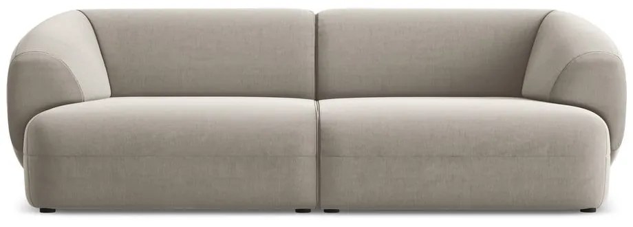 Divano beige con rivestimento in velluto 232 cm Moana – Makamii