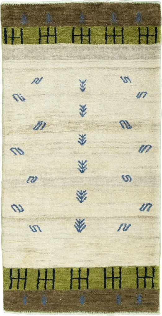 Gabbeh Tappeto persiano 70x130 Beige (Iran) Annodato A Mano