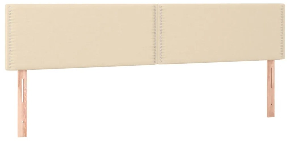 Testiera 2 pz crema 100x5x78/88 cm in tessuto
