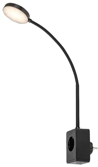 Rabalux 71284 - Lampada da parete LED dimmerabile TIVRO 4W/230V con porta USB integrata per presa a muro, nera