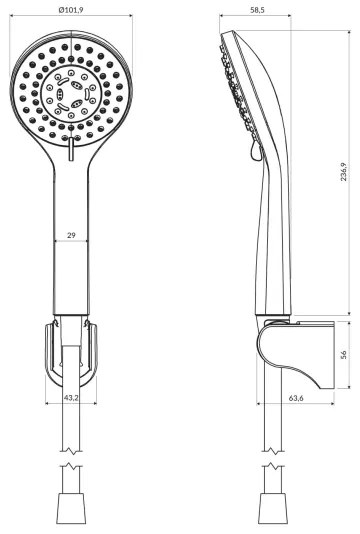 OMNIRES YOSEMITE-PBL - Set doccia YOSEMITE nero opaco