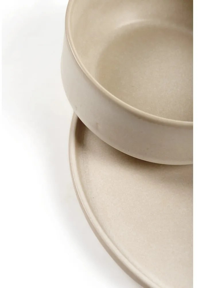 Set di piatti color crema in gres 12 pz Malia - Bonami Selection