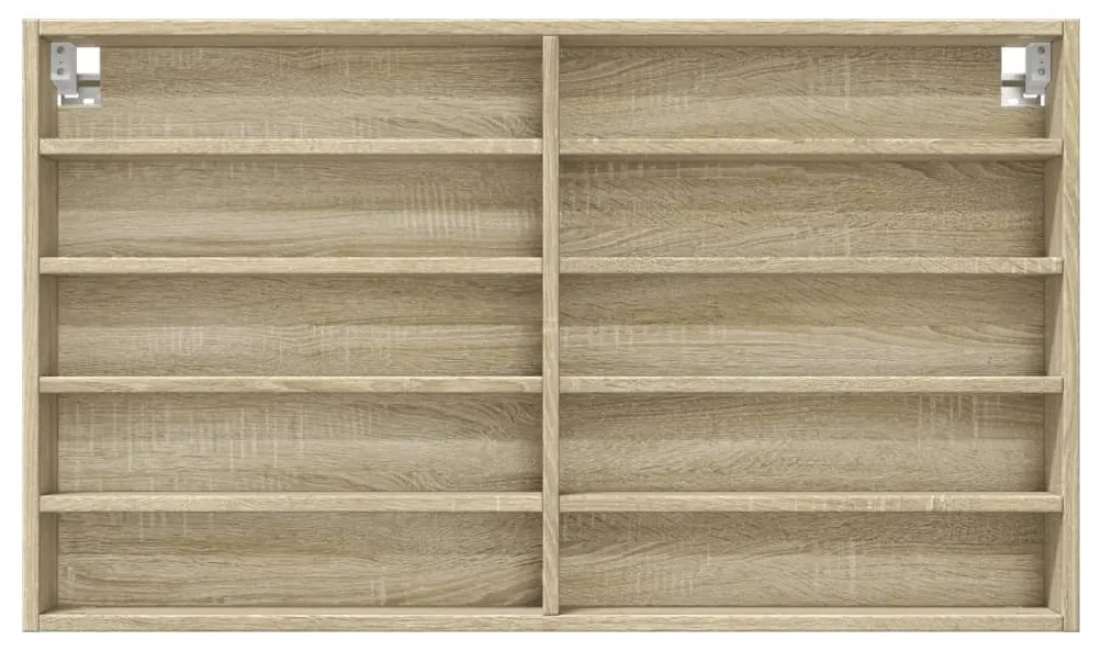 Armadietto vetrina rovere sonoma 100x15x58 cm legno multistrato