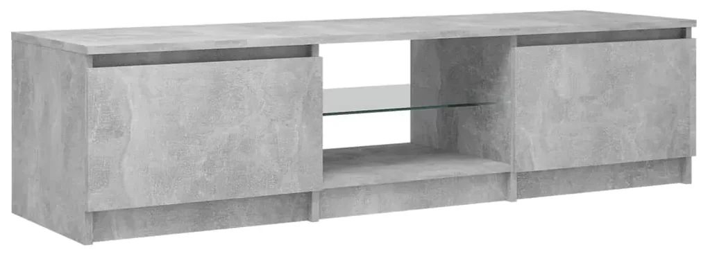 Mobile porta tv con luci led grigio cemento 140x40x35,5 cm