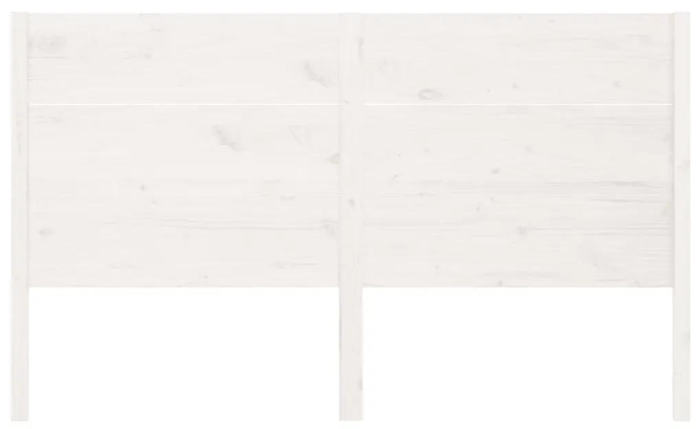 Testiera bianca 156x4x100 cm in legno massello di pino