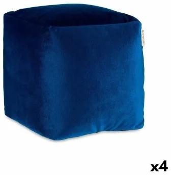 Puff Velluto Azzurro 30 x 30 x 30 cm (4 Unità)