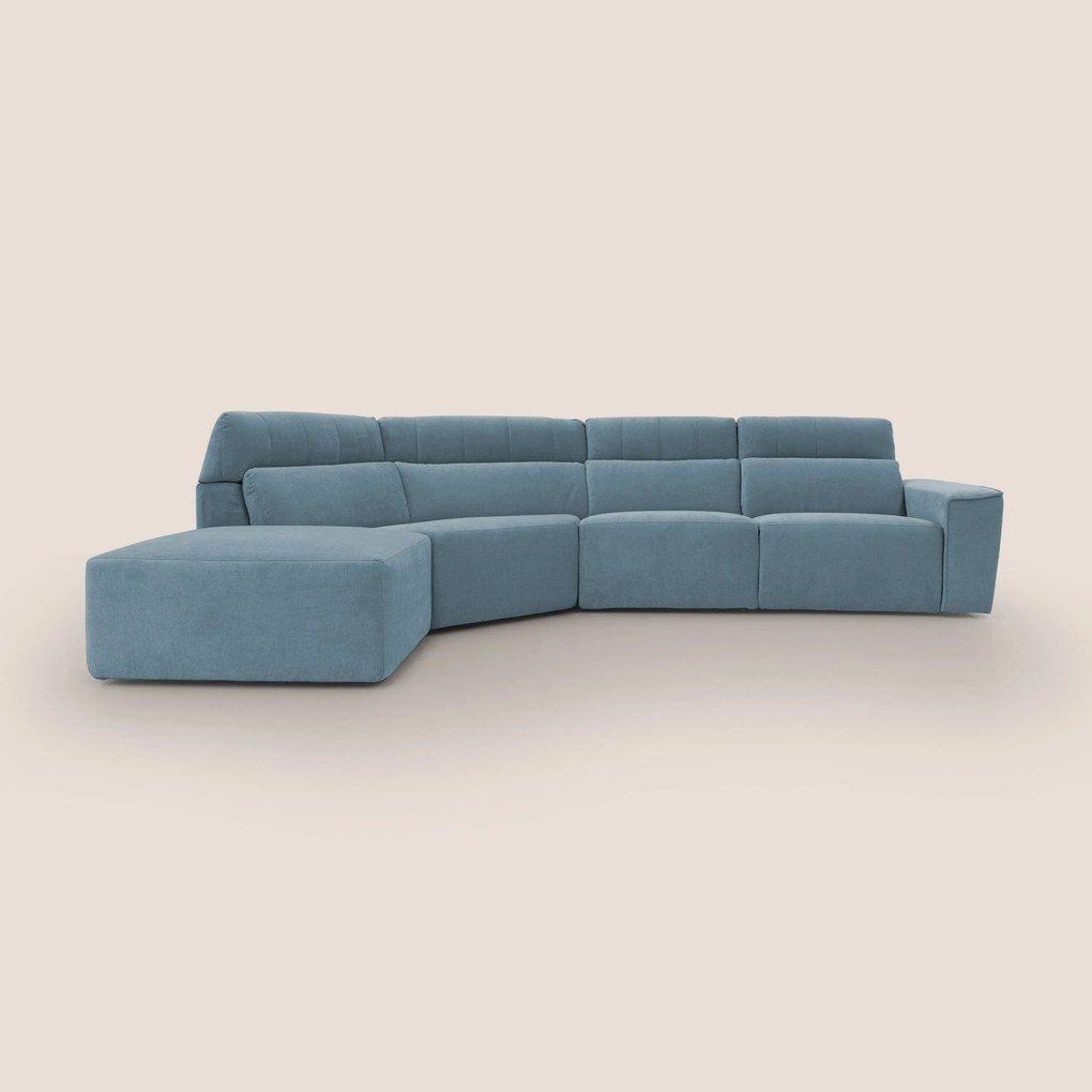 Clark Divano angolare con opzione relax elettrico in tessuto smacchiabile impermeabile T17