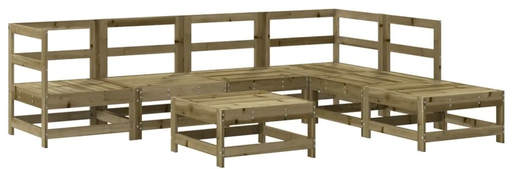 Set divani da giardino 7pz con cuscini legno impregnato di pino