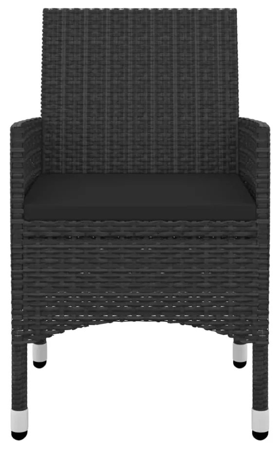 Set da pranzo da giardino 7 pz con cuscini polyrattan e vetro