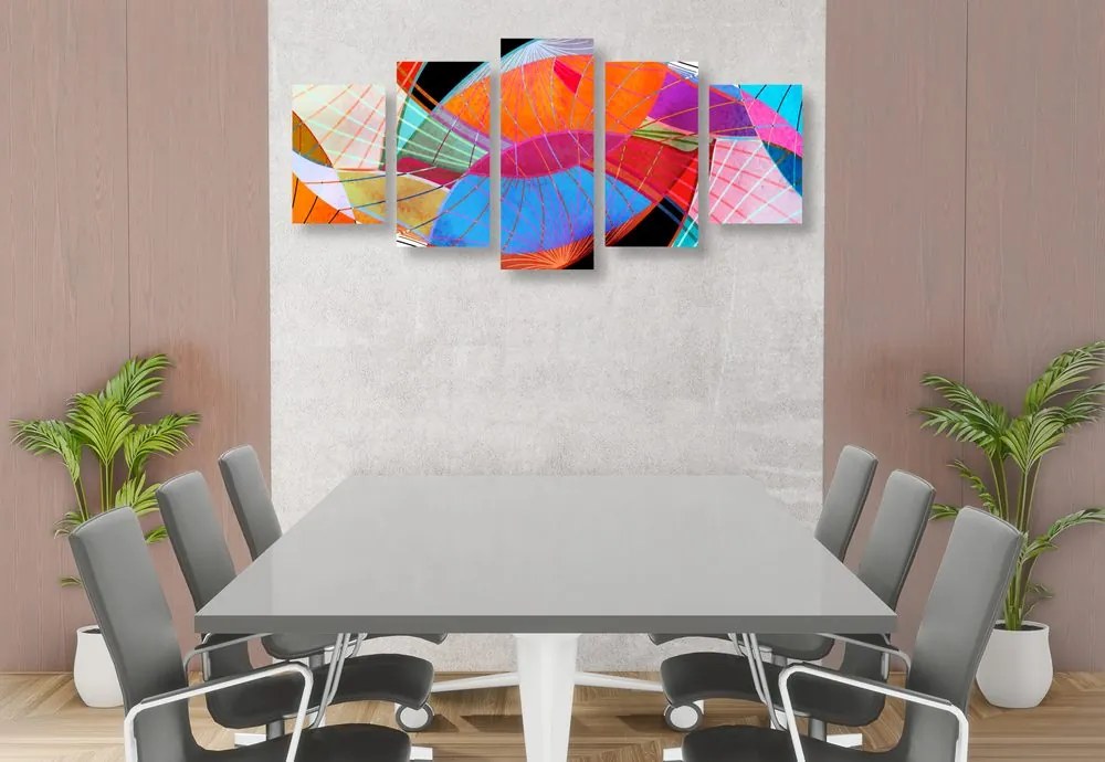 Quadri 5 pezzi – Astrazione multicolore