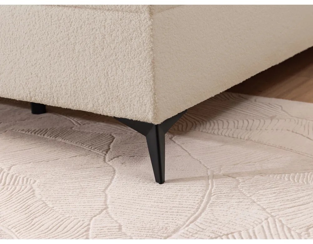 Letto boxspring beige con contenitore 200x200 cm Ornes – Ropez