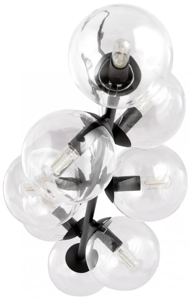 Lampadario a sospensione ROSSI 8 BL in acciaio e vetro 8xE14 Colore delle Sfere Trasparente