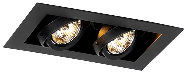 Set di 6 faretti da incasso moderni neri a 2 luci regolabili - Oneon 70