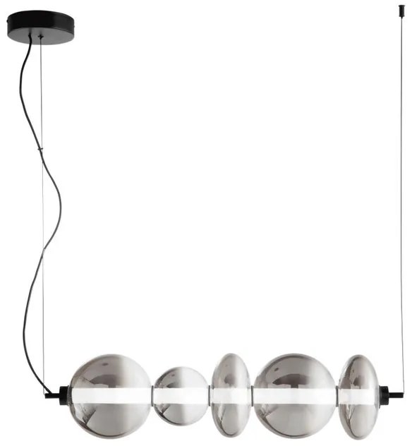 Lampadario LED glamour LED-KEMET-S5 nero Ø20cm, luce calda 7571 lumen, LUCE AMBIENTE DESIGN