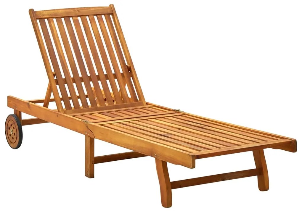 Lettino Prendisole İn Legno Massello Di Acacia /