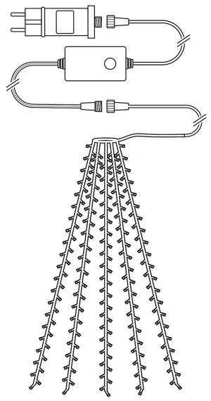 Nedis WIFILXT11W200 - Tenda di Natale LED 200xLED/8 funzioni 5x7m IP65 Wi-Fi Tuya