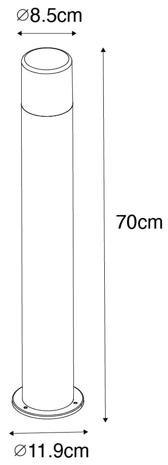 Lampada da esterno a stelo nera con paralume fumé 70 cm - Odense