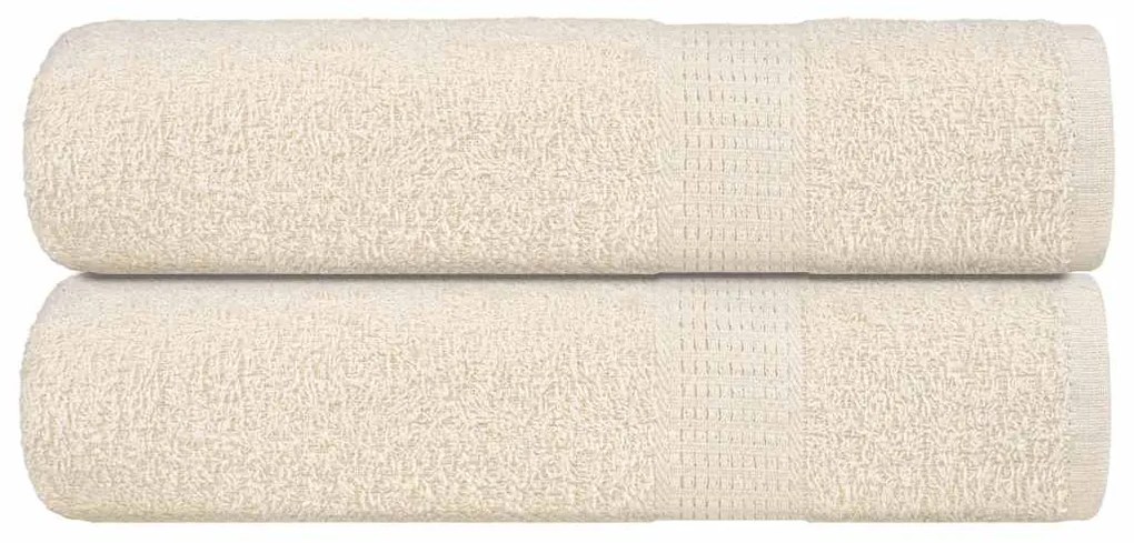 Asciugamani Doccia 2 Pz Crema 70x140 Cm 360 G/m² 100% Cotone /